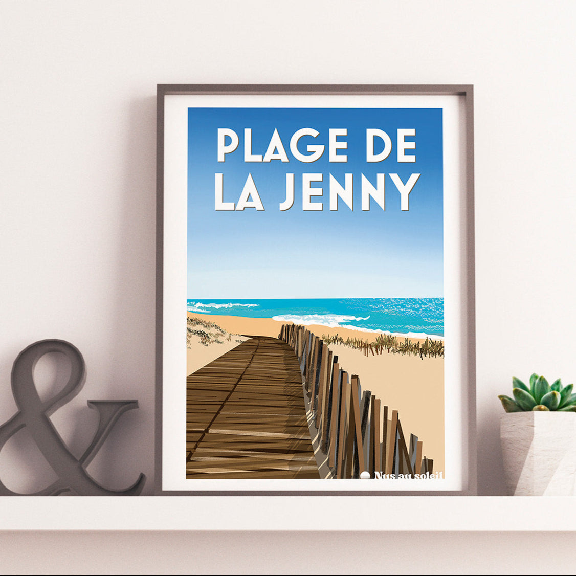 Affiche naturiste de la plage de La Jenny