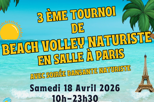 🏐 Nus au Soleil sponsor du tournoi international de beach-volley naturiste à Paris