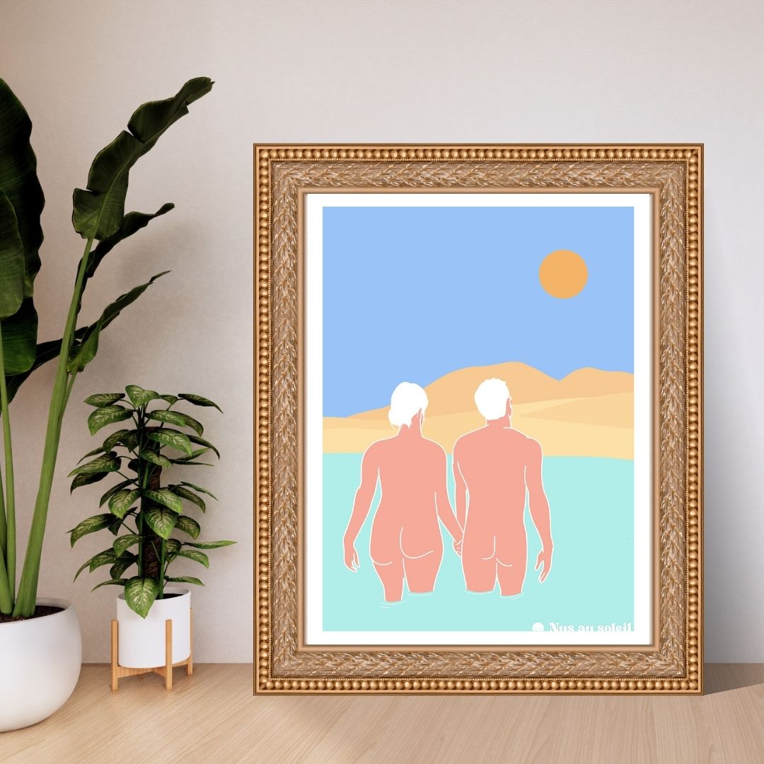 couple nu sur la plage