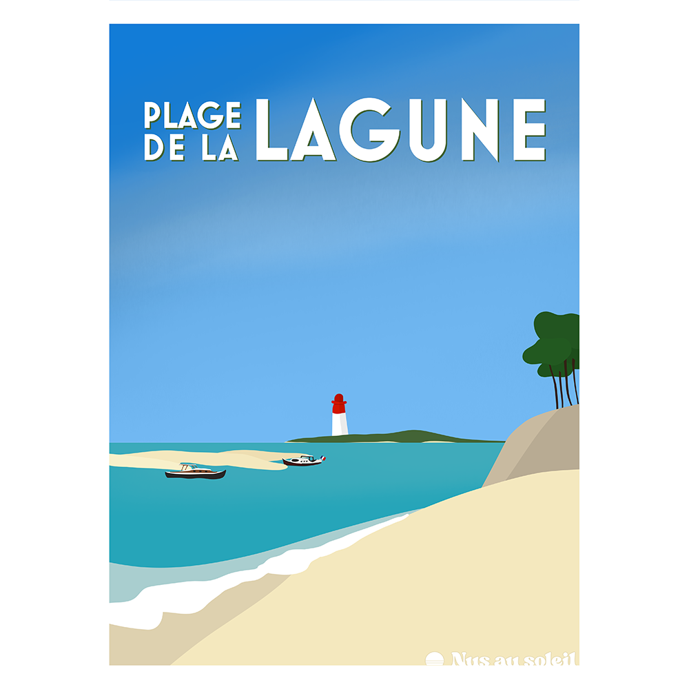 Affiche plage naturiste bassin arcachon