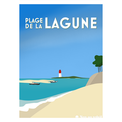 Affiche plage naturiste bassin arcachon