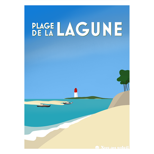 Affiche plage naturiste bassin arcachon