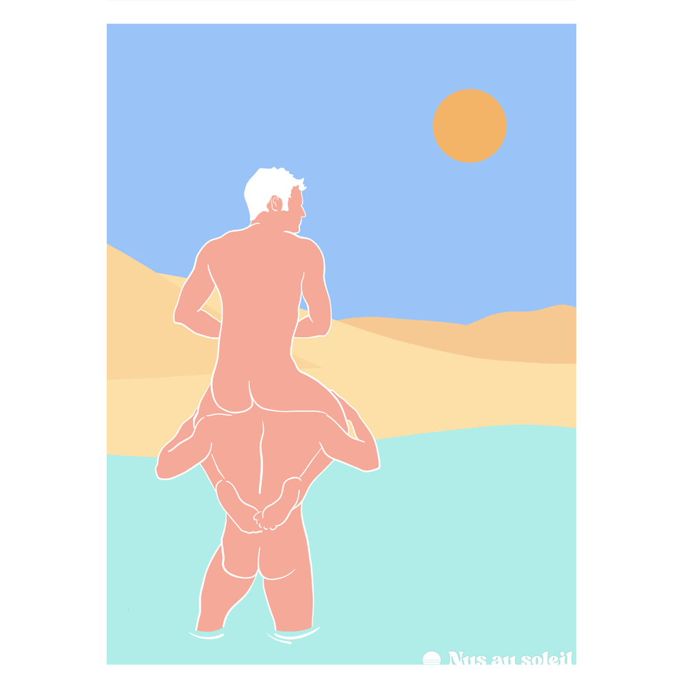 affiche naturiste d'un couple d'hommes