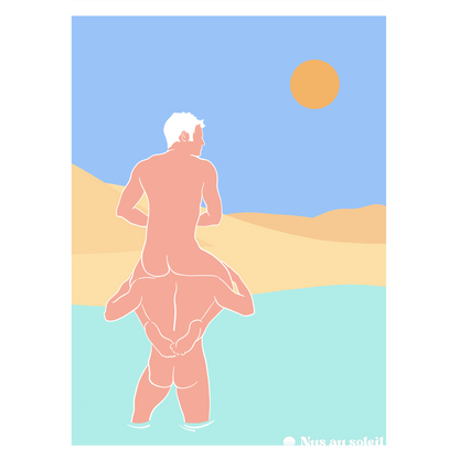 affiche naturiste d'un couple d'hommes