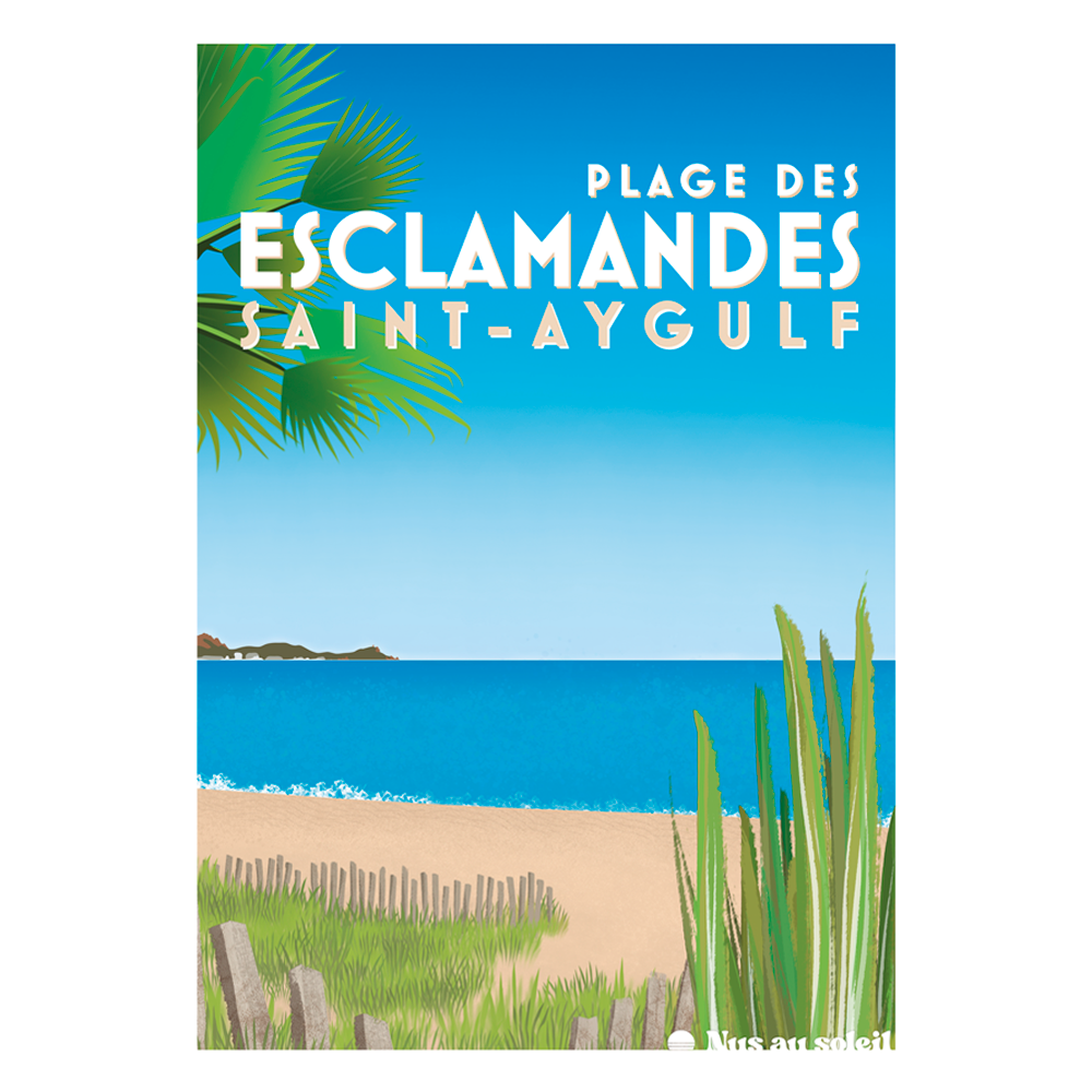 Affiche plage naturiste de Saint-Aygulf