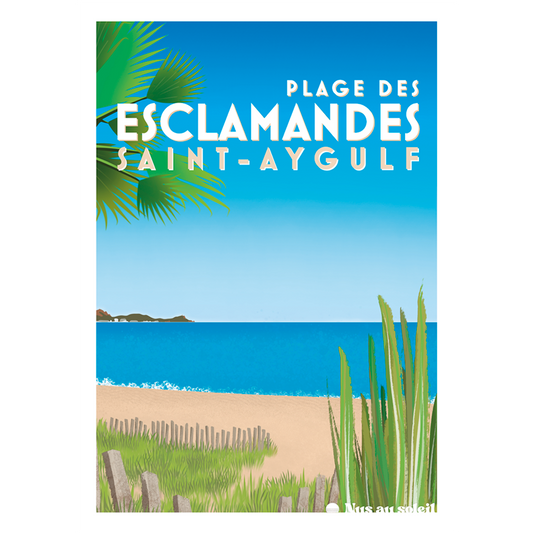 Affiche plage naturiste de Saint-Aygulf