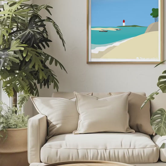 idée cadeau naturiste, belle affiche de plage
