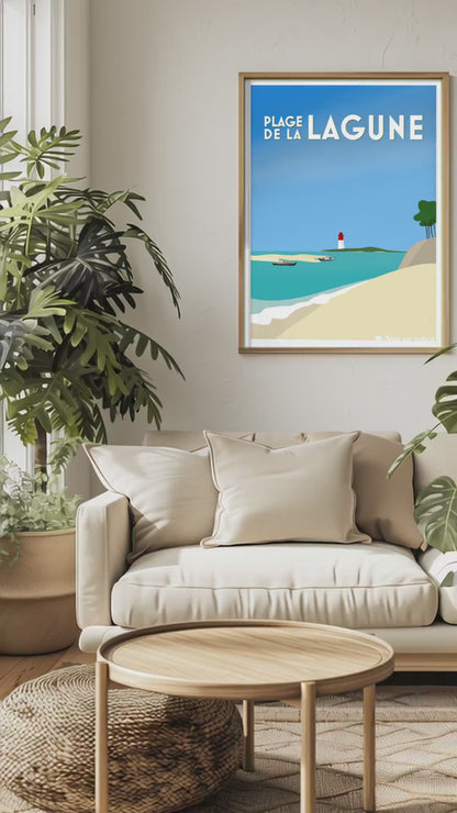 idée cadeau naturiste, belle affiche de plage