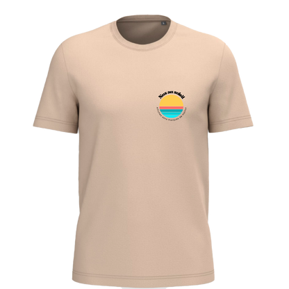  T-shirt Nus au soleil – vue de face avec design sérigraphié sur le cœur